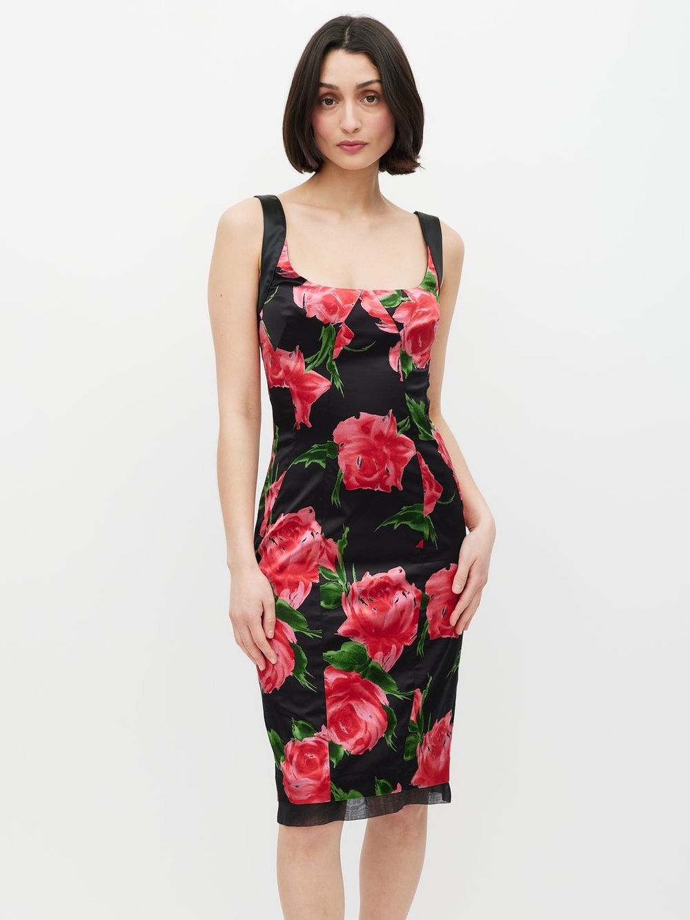 Dolce & Gabbana Black/Multicolor Floral Paneled Dress - EU 38 / US XS